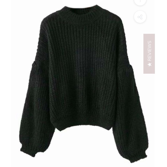 Goodnight Macaroon Sweaters - Goodnight Macaroon Karis Black Cropped Sweater